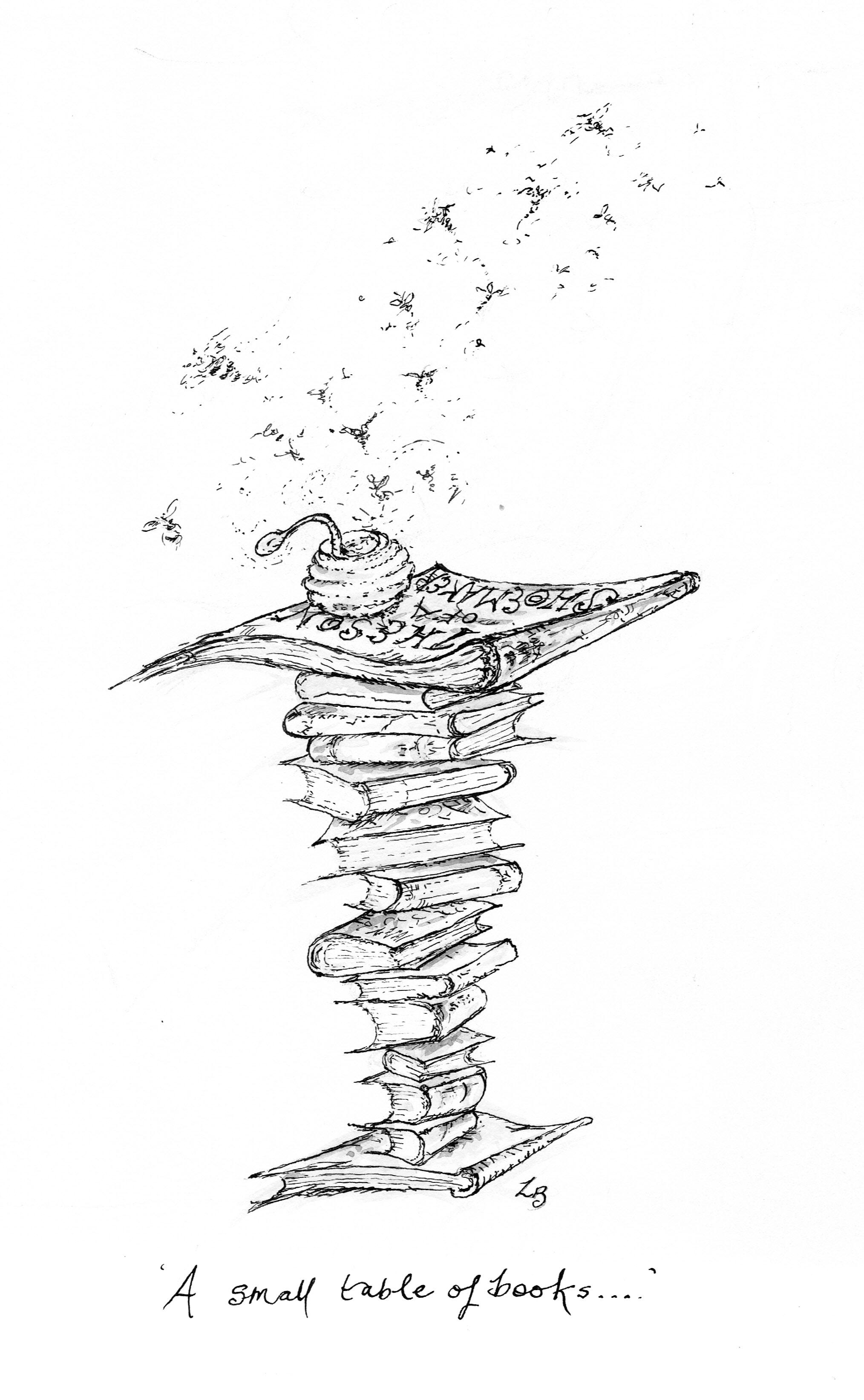 A small table of books