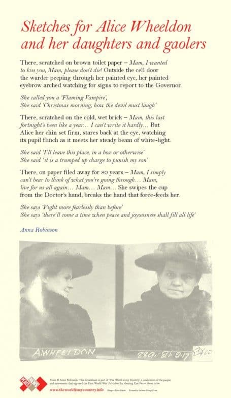 PeaceNews TWIMC poem anna robinson